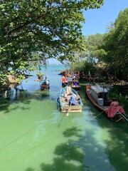 Bateaux de p&ecirc;che &agrave; Ko Samui, Tha&iuml;lande