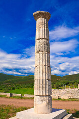Fototapeta na wymiar Ancient Greek Stadium columns in Ancient Messini
