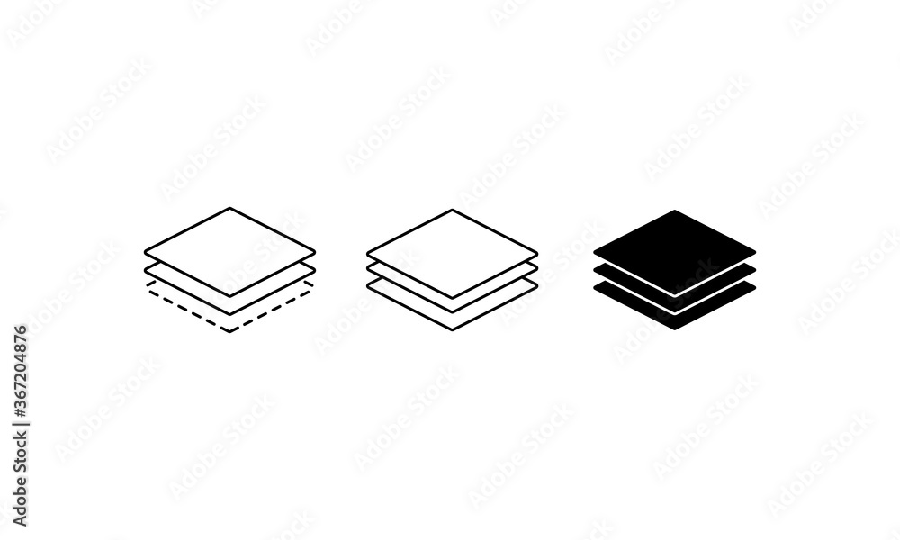 Aufkleber layer line icon set. layout sign. canvas symbol. vector on isolated white background. eps 10.