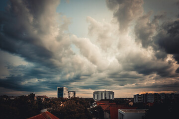 sunset over the city