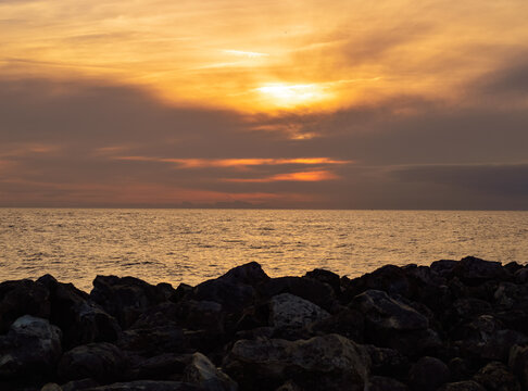 sunset over the sea