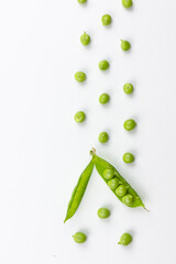 peas on a white background