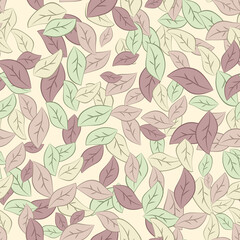 Leaves. Seamless pattern scattered autumn leaves. Unusual abstract texture. EPS 10 vector.