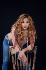 Beautiful Hispanic woman looking thoughtful