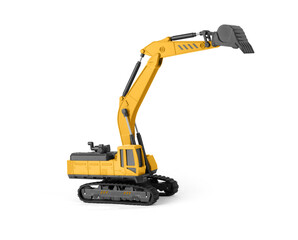 toy yellow excavator isolated on white background
