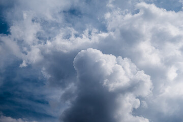 Cumulus clouds on an overcast sky