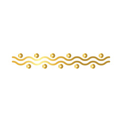 elegant border frame with waves decoration golden gradient style icon