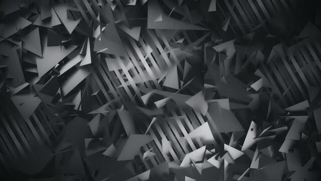 Polygons and Lines Dark Geometric Abstract Background