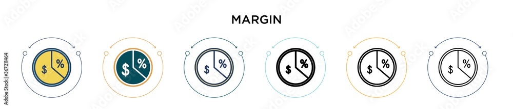 Poster margin icon in filled, thin line, outline and stroke style. vector illustration of two colored and b