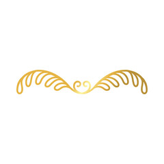 elegant border frame with leafs decoration golden gradient style icon