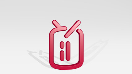 army dog tag made by 3D illustration of a shiny metallic sculpture with the shadow on light background. military and armed