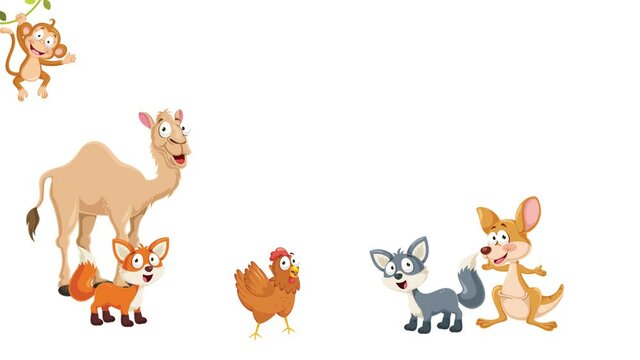 Animation Of Various Cartoon Animals