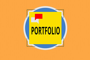 Writing note showing Portfolio. Business concept for securities held by an investor, paper held by a financial house Two Speech Bubble Overlapping on Square Shape above a Circle