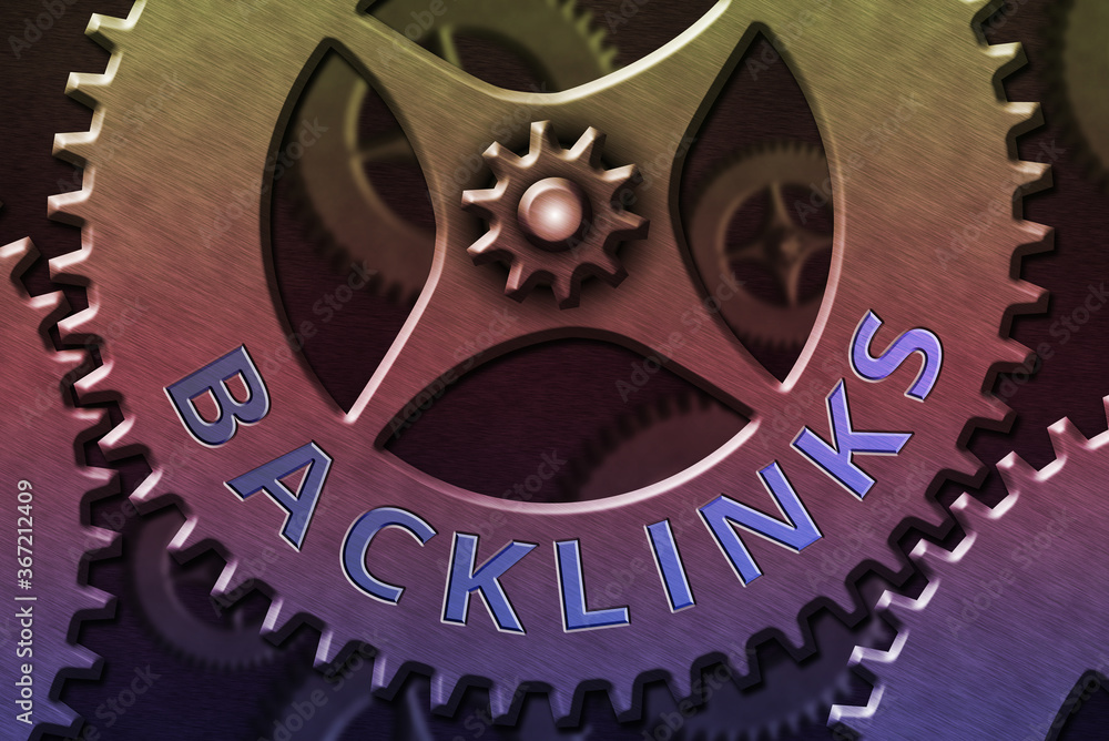 Poster writing note showing backlinks. business concept for links from one website to a page on another web