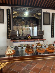Offrandes de nourritures, temple à Malacca, Malaisie
