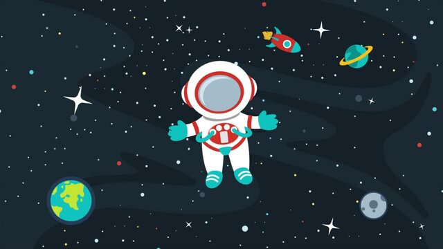 Animation Of An Astronaut At Space