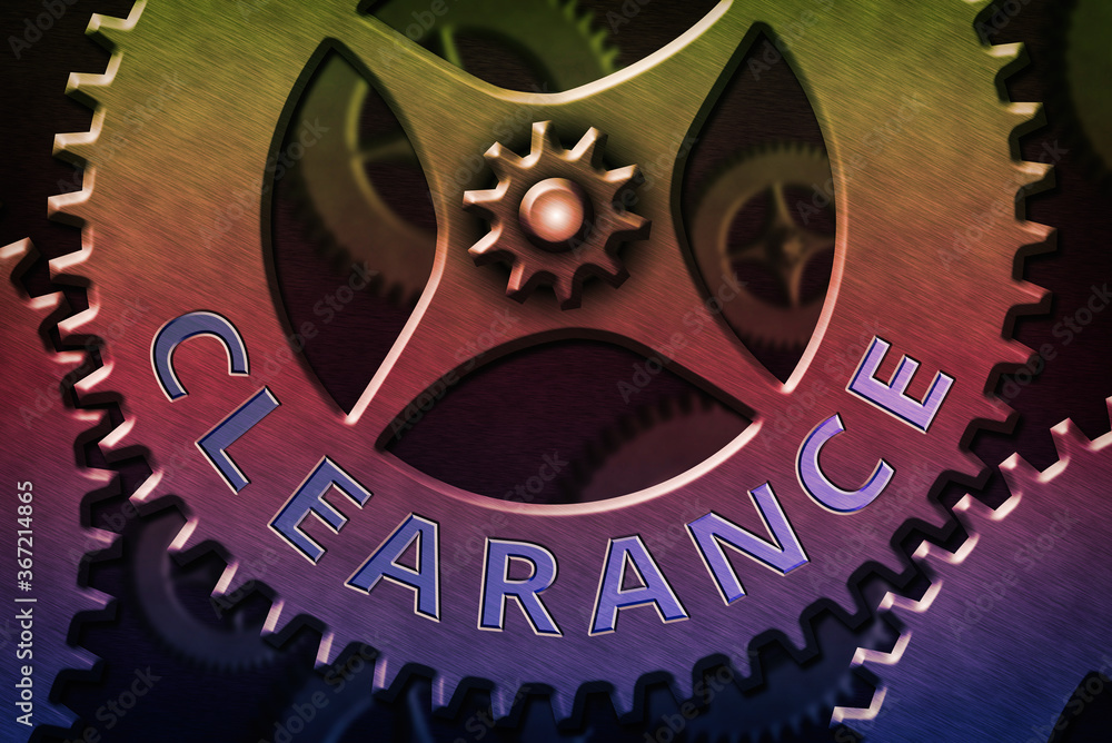 Poster writing note showing clearance. business concept for authorization for an something to proceed speci