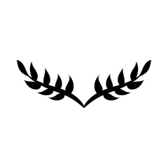 Fototapeta na wymiar elegant border frame with leafs decoration silhouette style icon