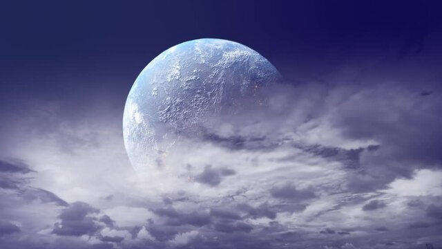 Planet earth with clouds time lapse 