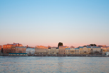 View of Neva embankment in Saint Petersburg, Russia