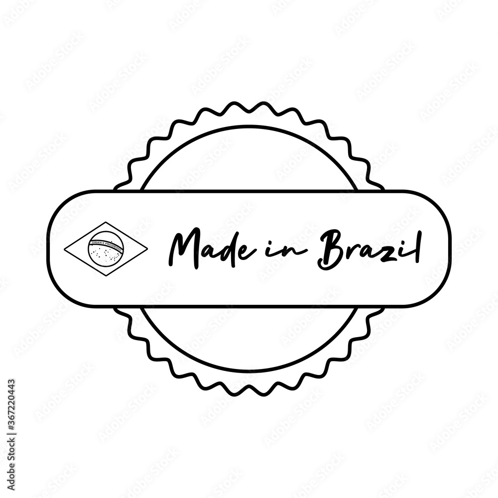 Canvas Prints made in brazil banner with seal stamp