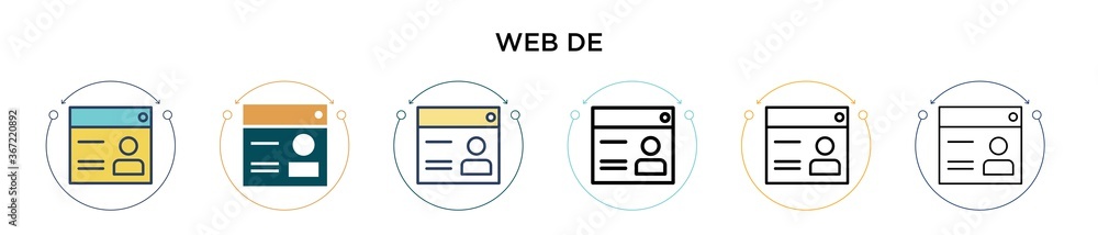 Poster web design icon in filled, thin line, outline and stroke style. vector illustration of two colored a