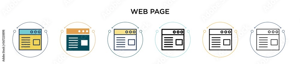 Poster web page icon in filled, thin line, outline and stroke style. vector illustration of two colored and