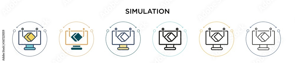 Poster simulation icon in filled, thin line, outline and stroke style. vector illustration of two colored a