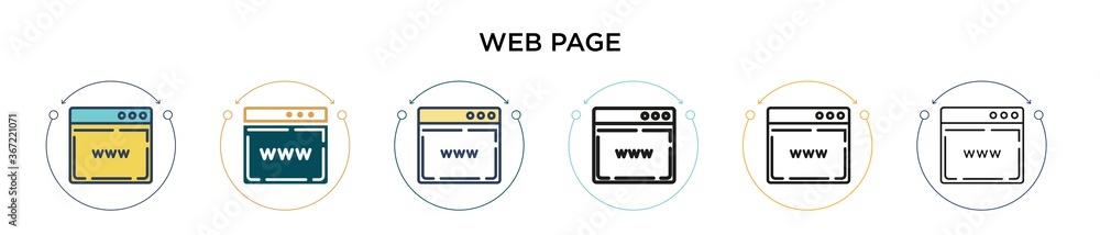 Poster web page icon in filled, thin line, outline and stroke style. vector illustration of two colored and