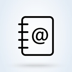 address book. vector Simple modern icon design illustration.