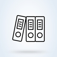 binders files. vector Simple modern icon design illustration.