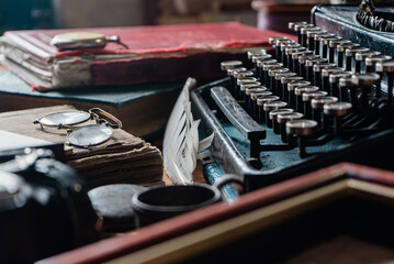 old typewriter with old keys
