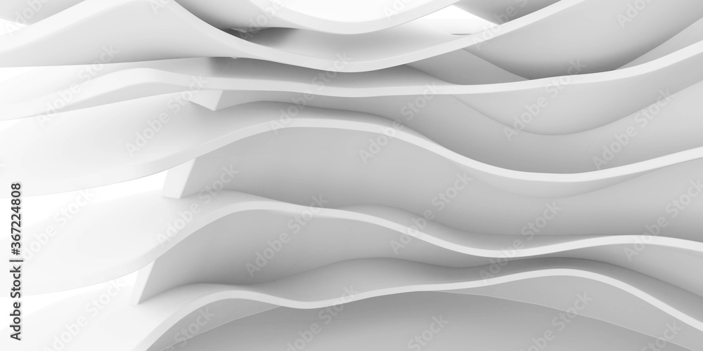 Aufkleber 3d architecture modern futuristic technology with white metallic surface rendering background illust