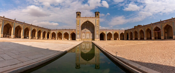  Vakil Mosque panoramic view in Shiraz, Iran