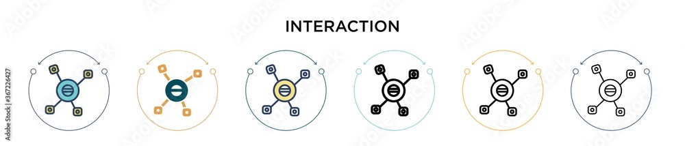 Poster interaction icon in filled, thin line, outline and stroke style. vector illustration of two colored 