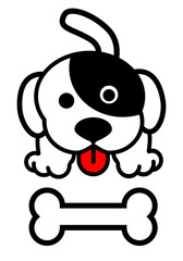 cute dog and bone