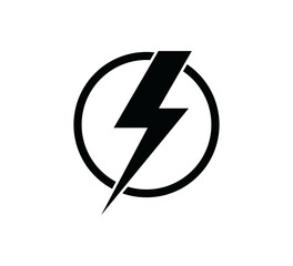 Lightning icon vector logo design template