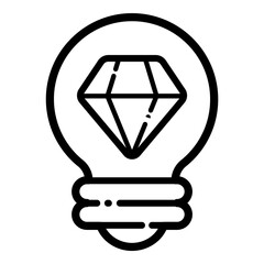 Brilliant Idea Flat Icon Isolated On White Background