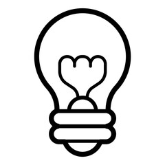 Lightbulb Flat Icon Isolated On White Background