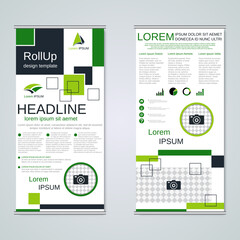 Modern roll-up business banners vector template