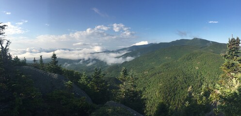 view from the mountain with clouds