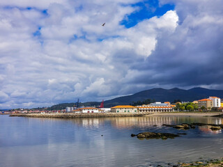 Fototapeta premium Vilaxoan fishing harbor breakwater