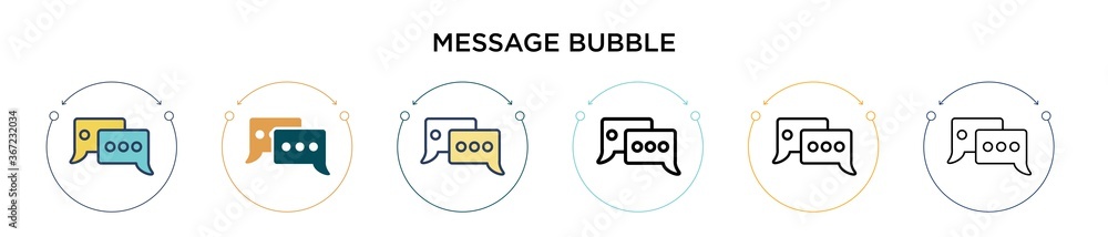 Poster message bubble icon in filled, thin line, outline and stroke style. vector illustration of two color