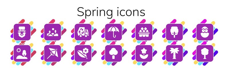 Modern Simple Set of spring Vector filled Icons