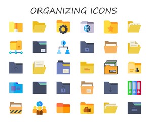 Modern Simple Set of organizing Vector flat Icons