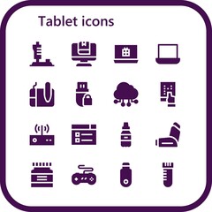 tablet icon set