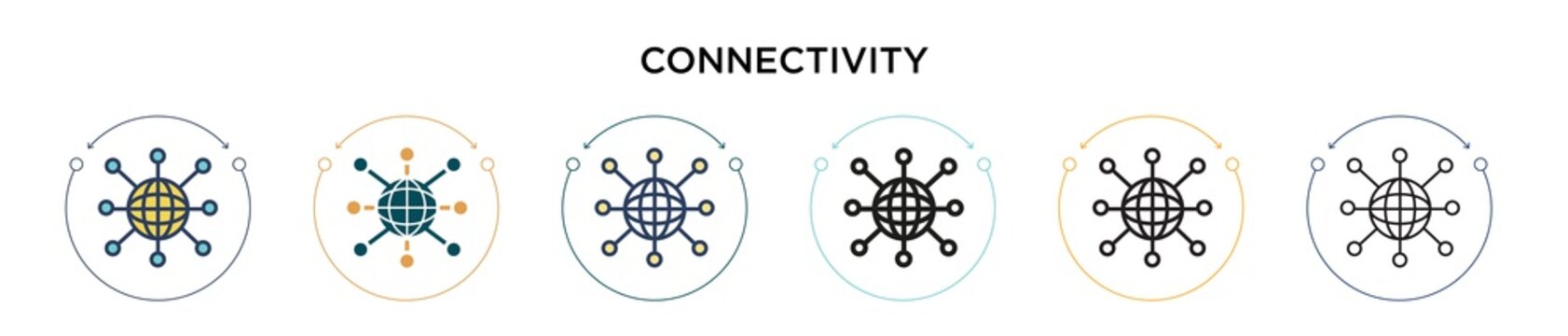 Connectivity Icon In Filled, Thin Line, Outline And Stroke Style. Vector Illustration Of Two Colored And Black Connectivity Vector Icons Designs Can Be Used For Mobile, Ui, Web