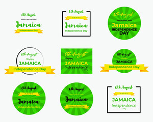 Vector illustration for happy Jamaica Independence Day, promotional label , greeting