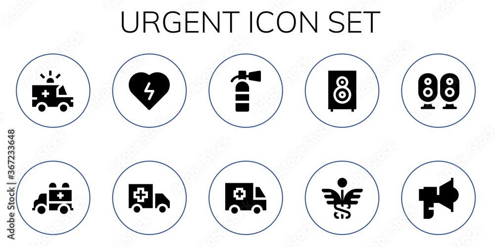 Sticker urgent icon set