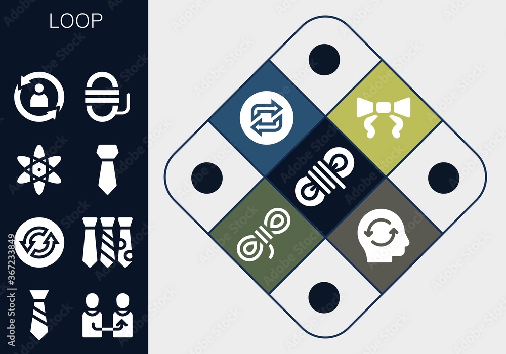 Sticker loop icon set